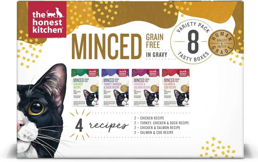 cat food dry The Honest Kitchen | The Honest Kitchen Minced - Turkey, Chicken & Duck In Bone Broth Gravy Wet Cat Food, 5.5 Oz (Pack Of 12)