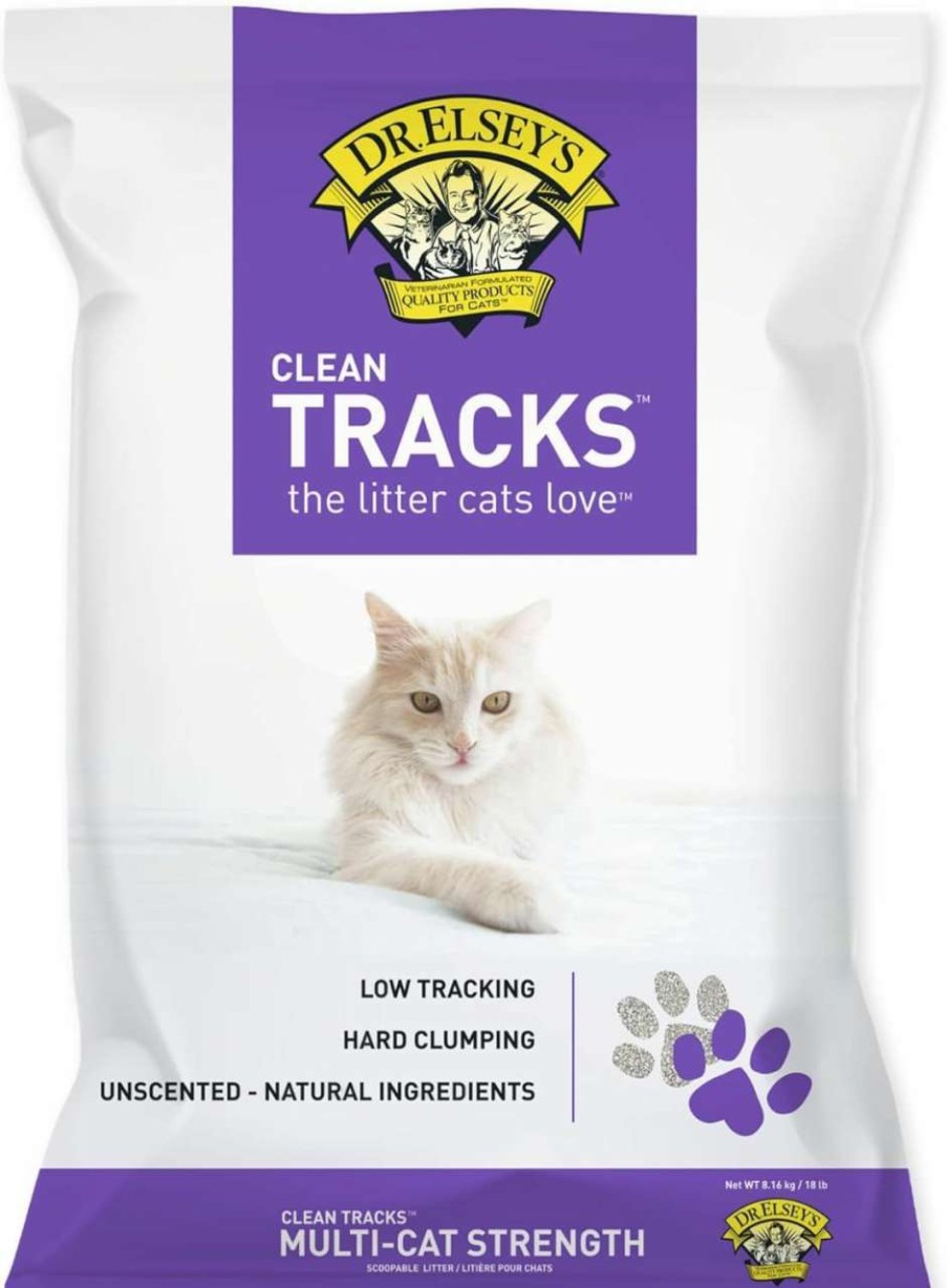 cat litter Dr. Elsey's | Dr. Elsey'S Premium Clumping Cat Litter - Clean Tracks - Low Dust, Low Tracking, Hard Clumping, Superior Odor Control, Unscented & Natural Ingredients 40 Lbs