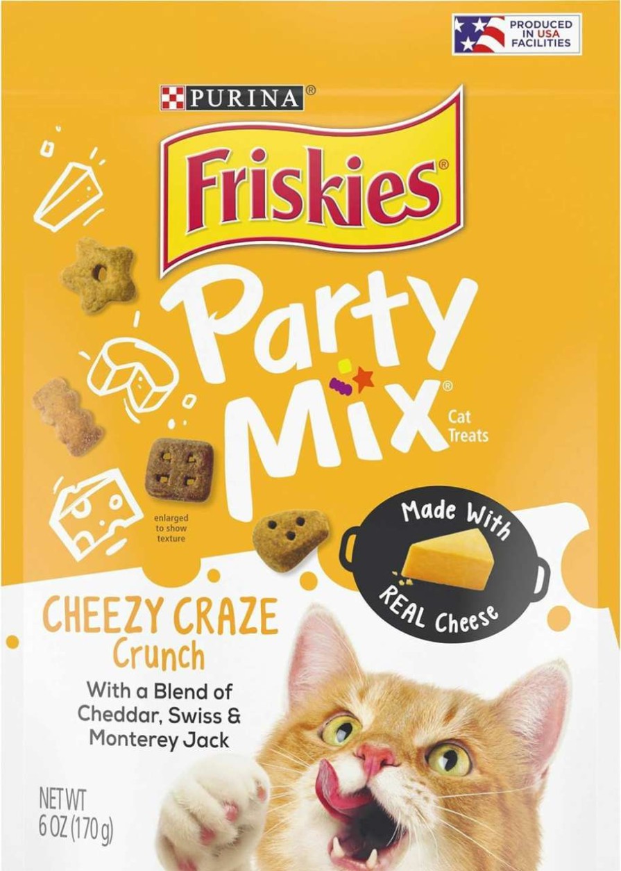 cat food wet Friskies | Purina Friskies Natural Cat Treats, Party Mix Natural Yums With Wild Caught Tuna And Added Vitamins, Minerals And Nutrients - 20 Oz. Canister