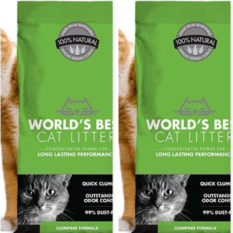 cat litter World's Best | 2 Pack World'S Best Original Series Cat Litter 8 Pound Bag,Outstanding Odor Control, Quick Clumping & Easy Scooping, Pet, People & Planet Friendly.