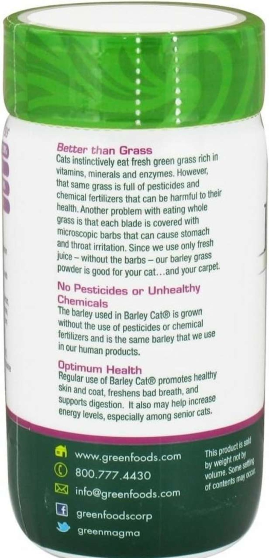 cat food Green Foods | Greens Foods Barley Cat, 3-Ounce Bottles Powder (Pack Of 2)