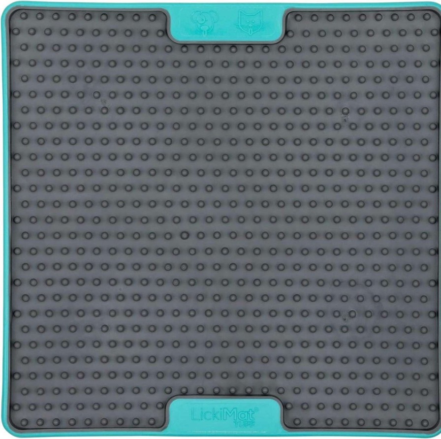 cat food LickiMat | Lickimat Tuff Cat, Heavy-Duty Buddy, Cat Slow Feeder Lick Mat, Boredom Anxiety Reducer; For Food, Treats, Yogurt, Or Peanut Butter. Fun Alternative To A Slow Feed Cat Bowl Or Dish, Turquoise