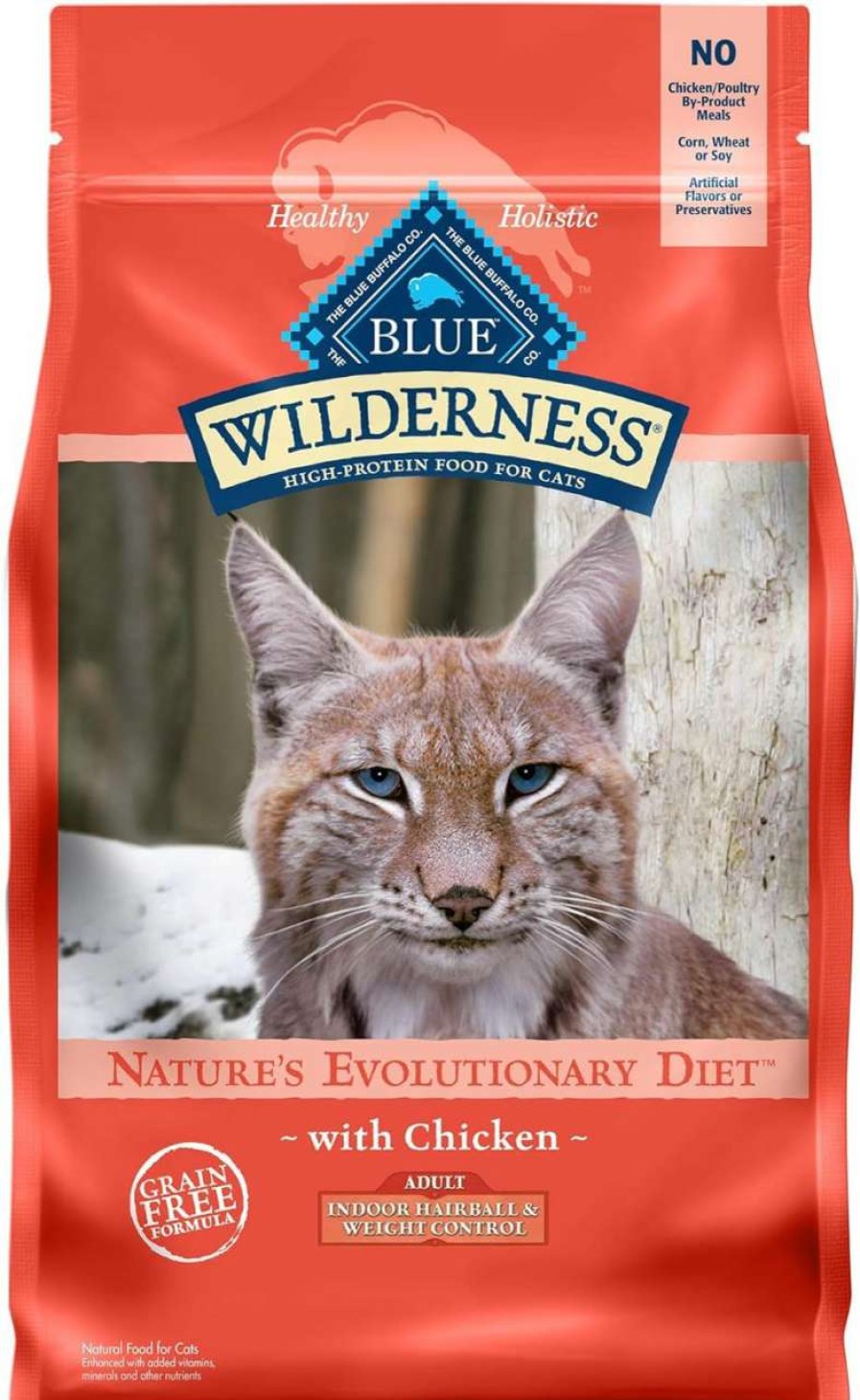 cat food dry Blue Buffalo | Blue Buffalo Cat Food For Indoor Cats, Wilderness Hairball Control & Weight Management, Natural Chicken Recipe, Adult Indoor Dry Cat Food, 11 Lb Bag