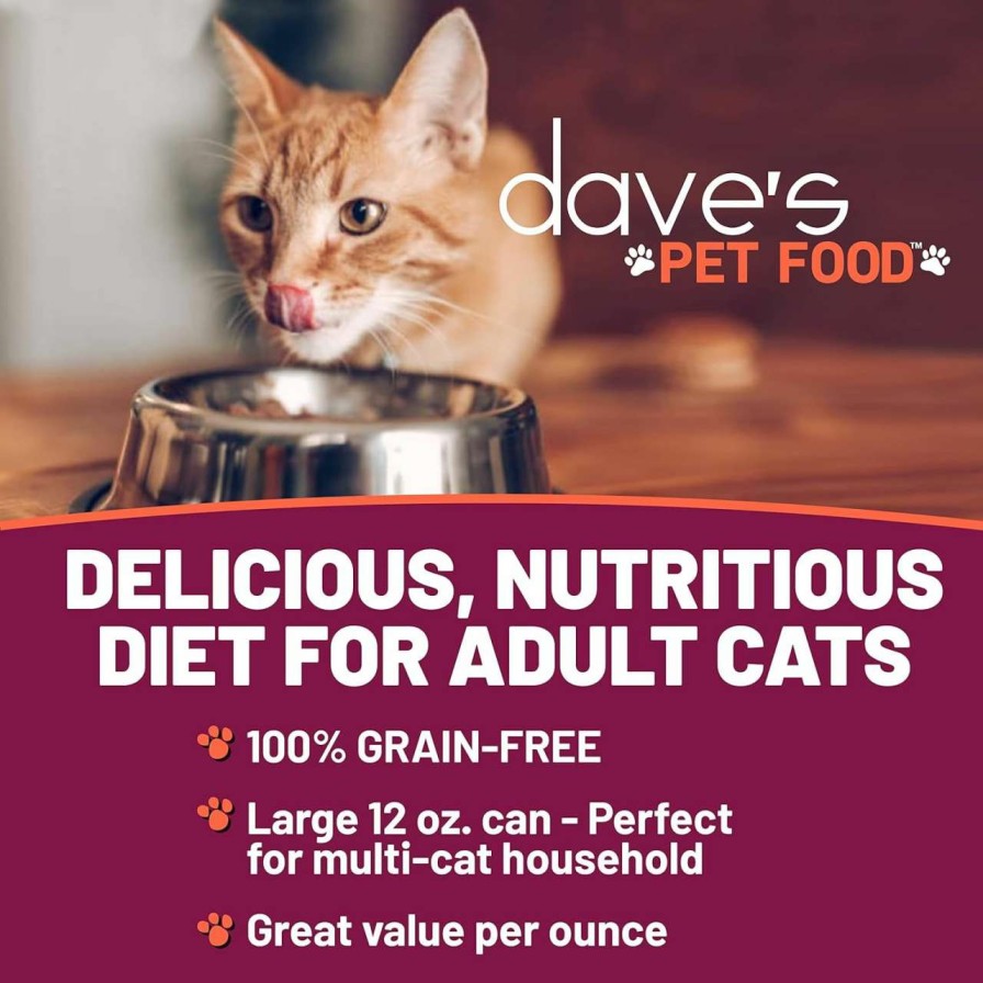 cat food wet Dave's Pet Food | Dave'S Pet Food Grain Free Wet Cat Food (Turkey), Made In Usa Naturally Healthy Canned Cat Food, Added Vitamins & Minerals, Wheat & Gluten-Free, 12.5 Oz Cans (Case Of 12)