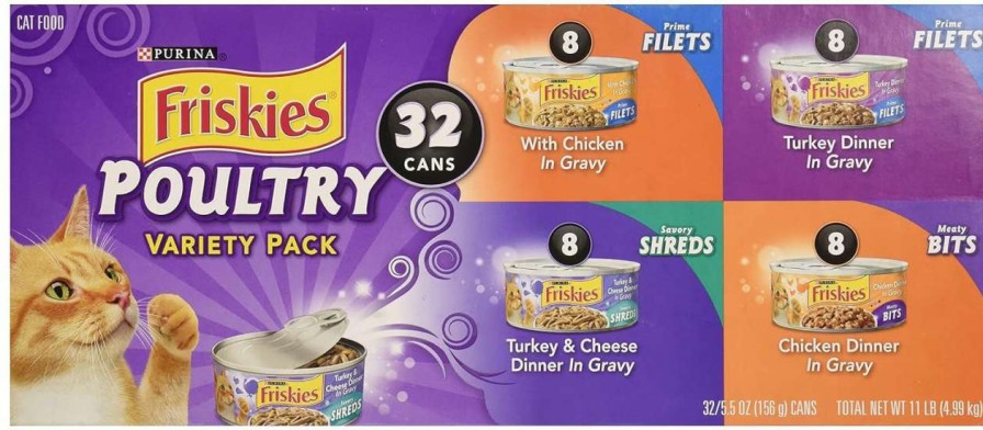 cat food Friskies | Friskies Purina Poultry Variety Pack, 11 Lb