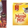 cat food Meow Mix | Meow Mix Tender Centers Basted Bites Dry Cat Food, Chicken & Tuna Flavor, 3 Pound (Pack Of 4) + Tender Favorites Wet Cat Food Surf 'N Turf Variety Pack, 2.75 Ounce (Pack Of 48) Bundle