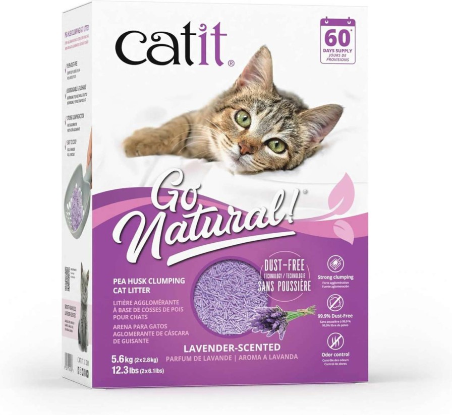 cat litter Catit | Catit Go Natural Pea Husk Clumping Cat Litter 12.3 Lbs, Lavender