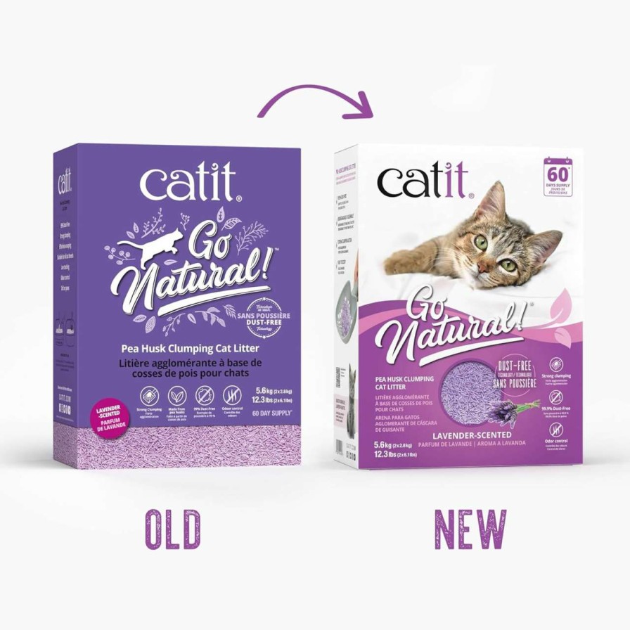 cat litter Catit | Catit Go Natural Pea Husk Clumping Cat Litter 12.3 Lbs, Lavender