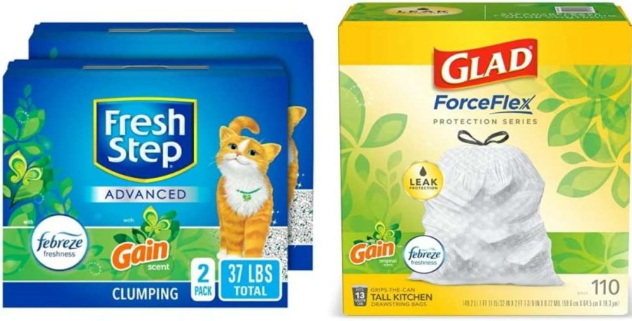 cat litter Fresh Step | Fresh Step Advanced Clumping Cat Litter With Gain, 37 Lbs Total, Extra Large (2 Pack Of 18.5Lb Boxes)