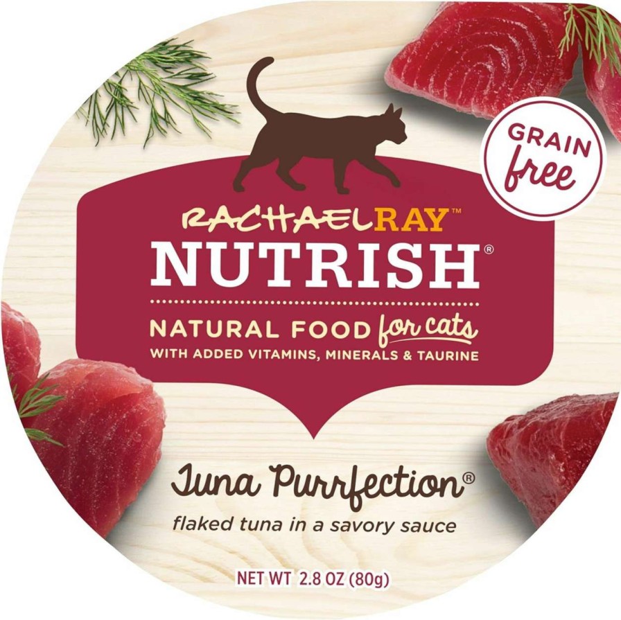 cat food Rachael Ray Nutrish | Rachael Ray Nutrish Natural Wet Cat Food, Tuna Purrfection Recipe, 2.8 Ounce Cup, Grain Free