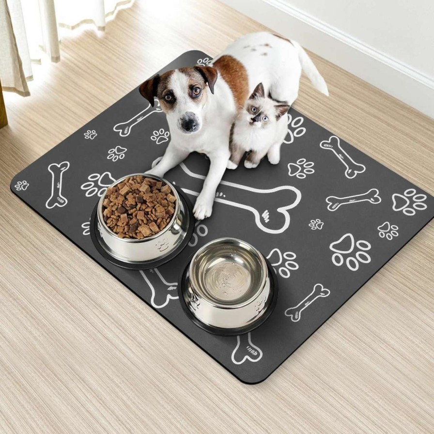 cat food dry Eaersan | Eaersan 24\" 36\" Extra Large Absorbent Dog Bowl Mats For Food And Water,Quick Dry Rubber Pet Food Mat-Easy Clean And No Stains,Suitable For Use With Multiple Pets Such As Dogs,Cats And Messy Drinkers