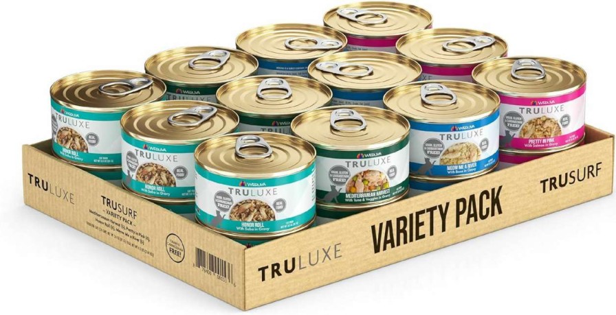 cat food wet Weruva | Weruva Truluxe Cat Food, Variety Pack, Truturf, Wet Cat Food, 3Oz Cans (Pack Of 24)