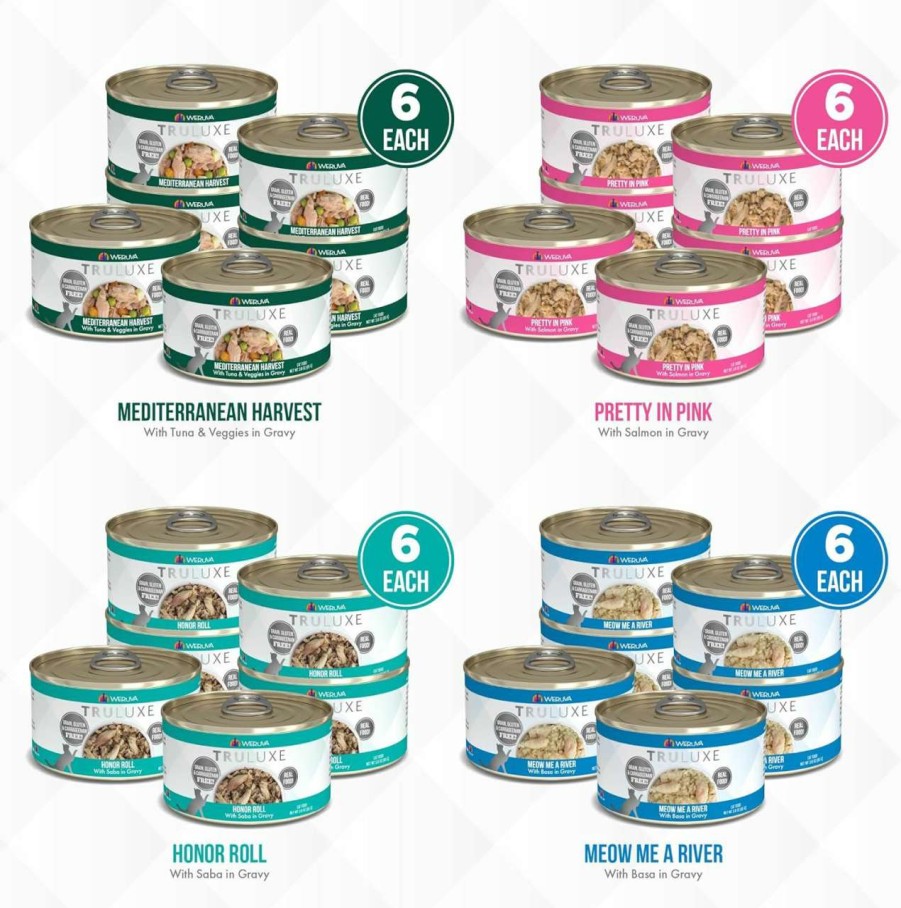 cat food wet Weruva | Weruva Truluxe Cat Food, Variety Pack, Truturf, Wet Cat Food, 3Oz Cans (Pack Of 24)