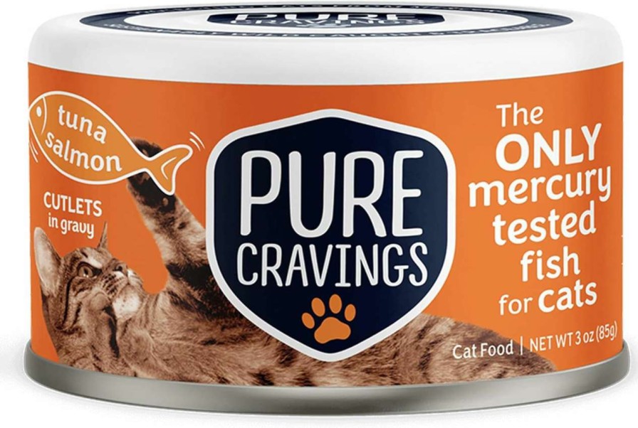 cat food wet Pure Cravings | Pure Cravings Wet Cat Food Canned Tuna Cutlets In Gravy, 100% Mercury-Tested, Moist Can Fish For Cats, Grain-Free, Protein, Non-Gmo, Pack Of 12