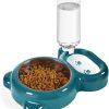 cat food Azwraith | Azwraith Dog Bowls, Cat Food And Water Bowl Set With Water Dispenser And Stainless Steel Bowl For Cats And Small Dogs - Brown