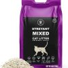 cat litter STREYANT | Streyant Mixed Tofu Cat Litter With Bentonite, Quick Clumping Dust Free Odor Control Kitty Litter Flushable Soluble Litter, Safe For Cats & Kittens (6 Lb/Pack)