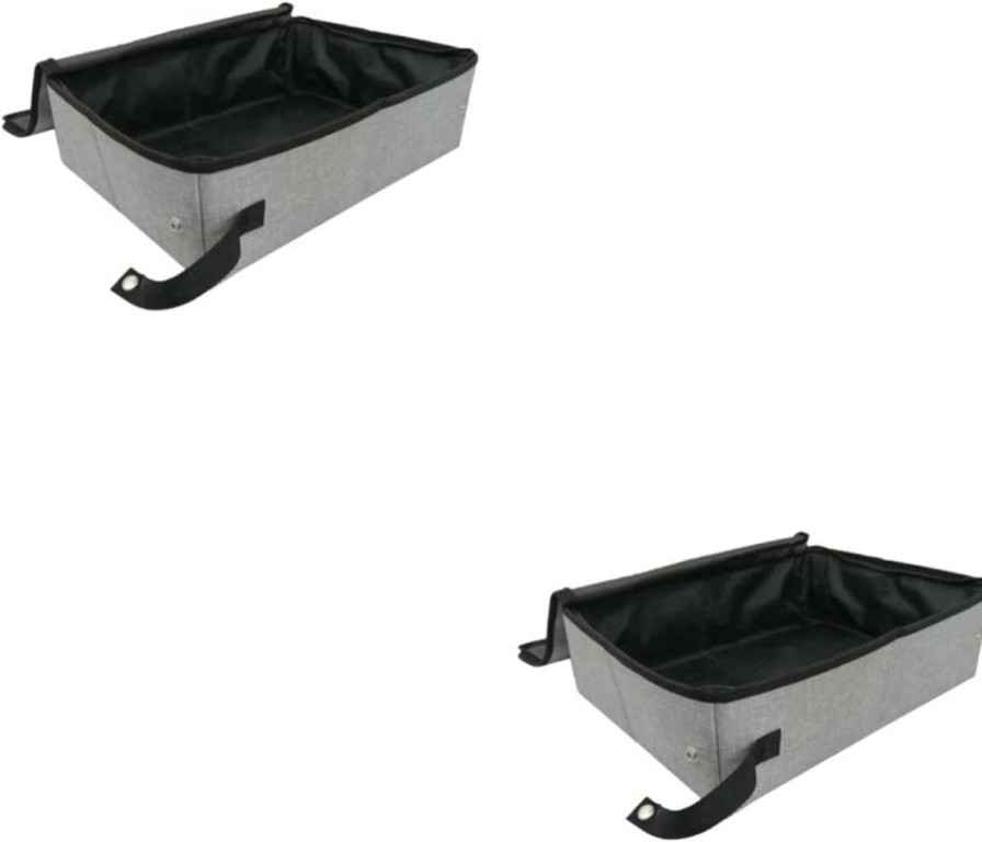 cat litter Beavorty | Beavorty 2Pcs Box Cat Basin Doggy Litter Boxes Cat Litter Pan Portable Foldable Dog Litter Boxes Litter Basin