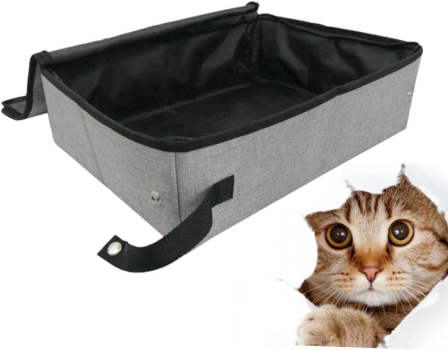 cat litter Beavorty | Beavorty 2Pcs Box Cat Basin Doggy Litter Boxes Cat Litter Pan Portable Foldable Dog Litter Boxes Litter Basin