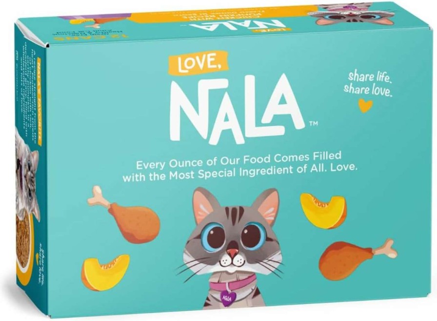 cat food wet LOVE, NALA | Love, Nala - Natural Adult Cat Wet Food - Flaked Chicken, Sweet Potato, Tomato In Broth - Grain Free, Non-Gmo, Prebiotic Fiber, Vitamins, Minerals - 12 Pack 2.4 Lbs.