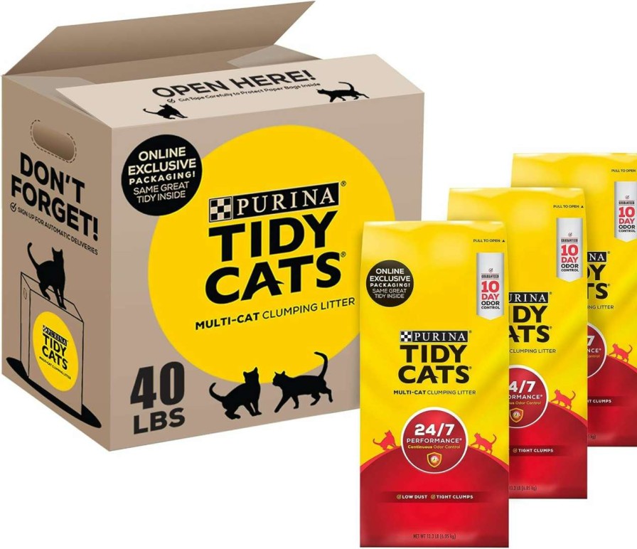 cat litter Purina Tidy Cats | Purina Tidy Cats Clumping Cat Litter, 24/7 Performance Multi Cat Litter - 38 Lb. Box