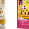 cat food Wellness Natural Pet Food | Wellness Core Grain-Free Indoor Dry Cat Food, 2 Lb. Bundle + Wellness Kittles Natural Grain Free Cat Treats (Chicken, 2 Oz)