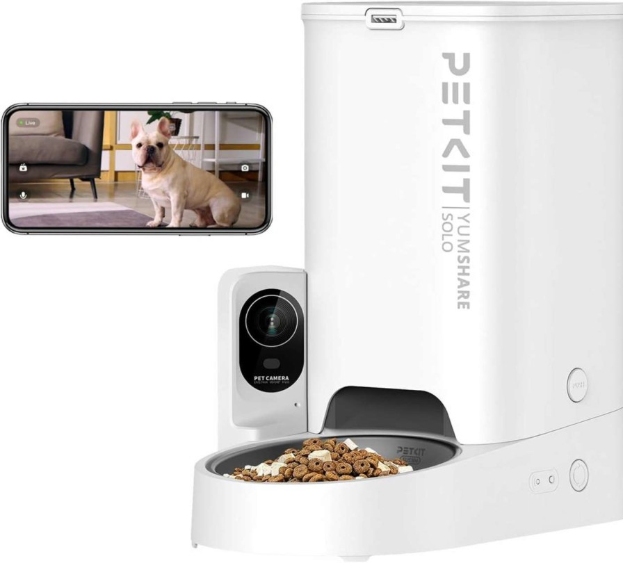 cat food PETKIT | Petkit Automatic Cat Feeder With Camera,1080P Hd Video With Night Vision,Double Hopper Pet Feeder For Cats And Dogs With 2-Way Audio,Smart App Control Cat Food Dispenser,2.4G Wifi/Anti-Stick Bowl