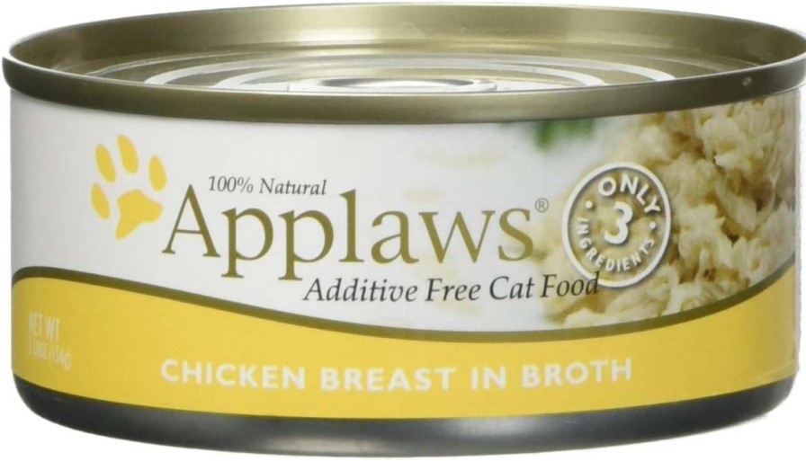 cat food wet Applaws | Applaws Natural Wet Cat Food, 24 Count, Limited Ingredient Canned Wet Cat Food, Chicken Breast In Broth, 5.5Oz Cans