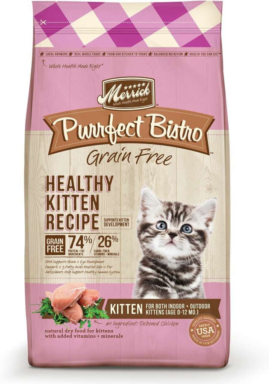 cat food Merrick | Merrick Purrfect Bistro Grain Free Cat Food, Dry Cat Food, Healthy Kitten Food Recipe