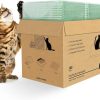 cat litter OYY | Oyy 100Pcs Cat Pads Generic Compatible Refills For Tidy Cats Breeze Litter System Fit In Xl/Hooded/Original Litter Box, Cat Liner Pads,Fresh Scented Super Absorbent Pee Pad,16.9\"X11.4\", Odor Control