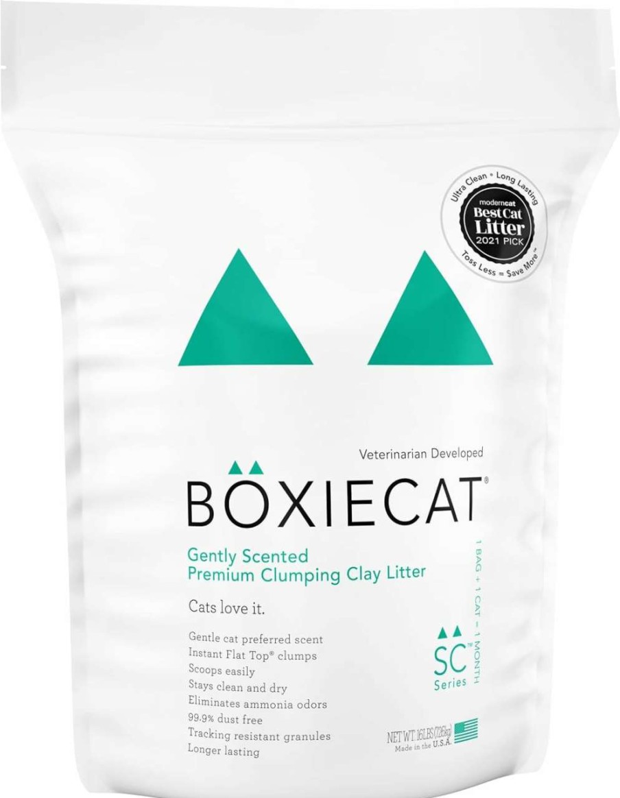 cat litter Boxiecat | Boxiecat Premium Clumping Clay Cat Litter, Gently Scented, 28Lbs - Longer Lasting Odor Control - Hard, Non Stick Clumps - Stays Ultra Clean - 99.9% Dust Free