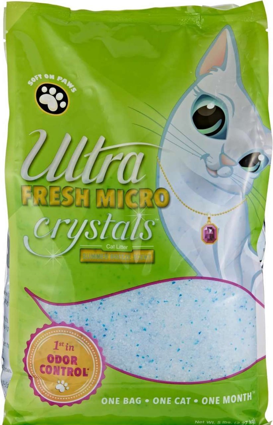 cat litter Ultra Pet | Ultra Fresh Micro Crystals Cat Litter, Silica Gel Crystal Cat Litter, Soft-On-Paws, Lightweight, Superior Odor Control, Low Dust