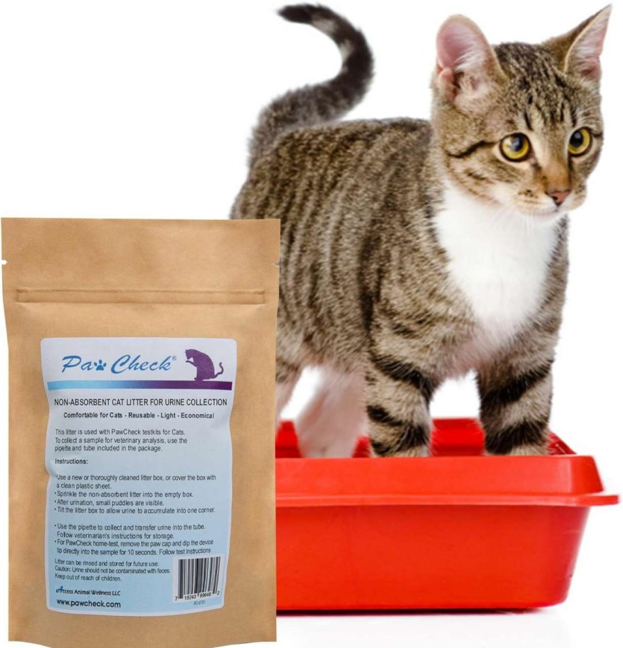 cat litter PawCheck | Pawcheck Cat Litter For Urine Collection - Reusable And Non-Absorbent Cat Urine Collection Home Kit Intended To Monitor Cat Health