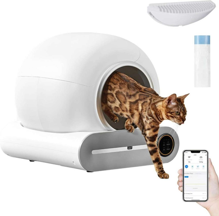 cat litter NEOCOZY | Neocozy Self-Cleaning Cat Litter Box,Litter Box With Infrared Detector And Weight Senors, Automatic Cat Litter Box With Odor Removal, 65L+9L Large Capacity, Litter Robot For Multiple Cats