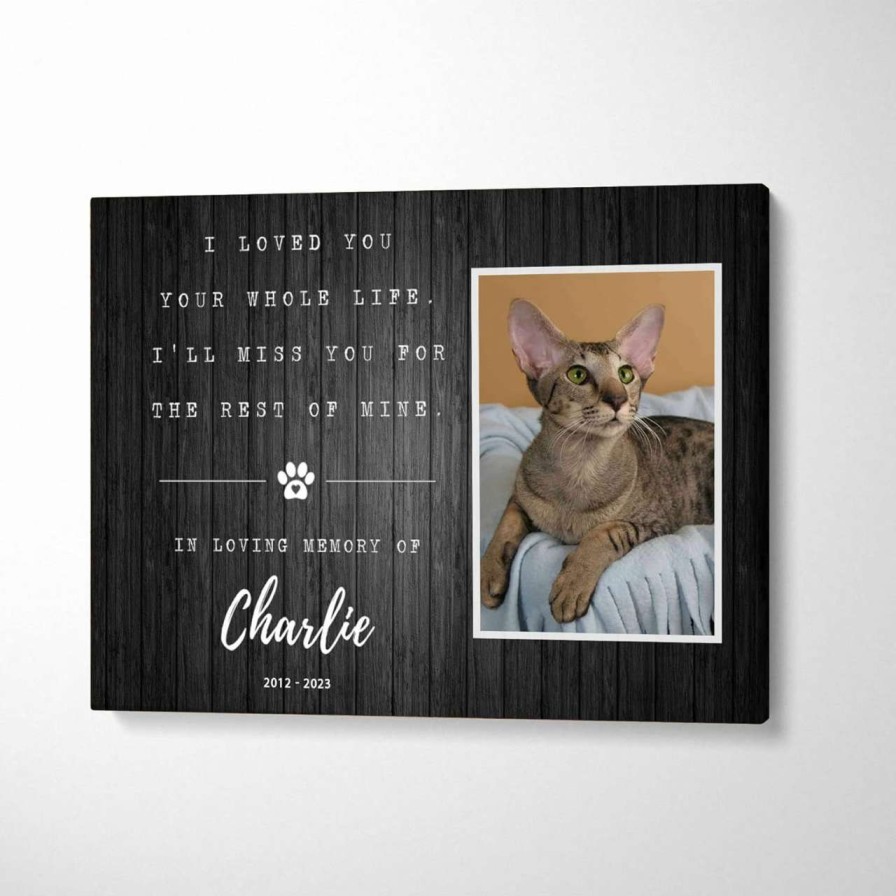 cat food Generic | Personalized Memorial Canvas, I Loved You Your Whole Life, Oriental Shorthair Cat Sympathy, Custom Photo Pet Loss Canvas, Paw Print Canvas