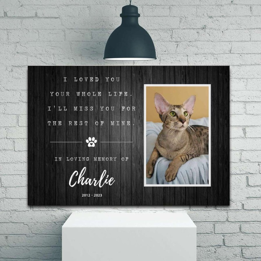 cat food Generic | Personalized Memorial Canvas, I Loved You Your Whole Life, Oriental Shorthair Cat Sympathy, Custom Photo Pet Loss Canvas, Paw Print Canvas