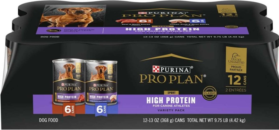 cat food wet Purina Pro Plan | Purina Pro Plan Sport High Protein Wet Dog Food Variety Pack - (12) 13 Oz. Cans