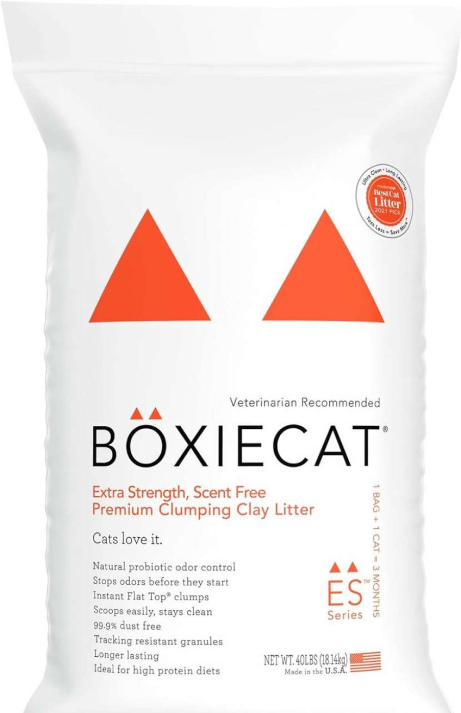 cat litter Boxiecat | Boxiecat Premium Clumping Clay Cat Litter, Extra Strength Formula, 40Lbs - Cat Activated Probiotics- Longer Lasting Odor Control- Hard, Non Stick Clumps - Stays Ultra Clean - 99.9% Dust Free