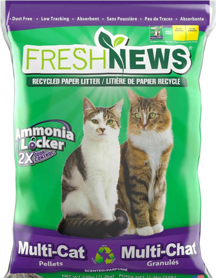 cat litter Fresh News | Fresh News Recycled Paper, Original Pellet Cat Litter, 25 Pound