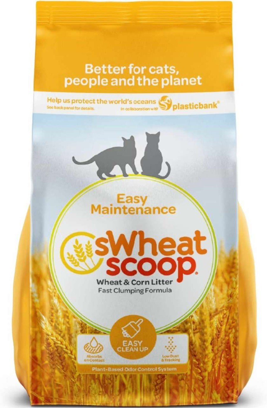 cat litter sWheat Scoop | Swheat Scoop Natural Wheat Multi-Cat Litter, Superior Clumping With Odor Neutralizing Enzymes, 25 Pound Bag