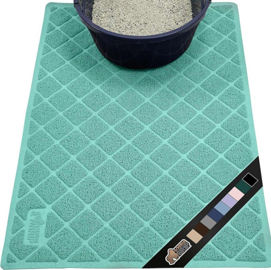 cat litter Gorilla Grip | The Original Gorilla Grip 100% Waterproof Cat Litter Box Trapping Mat, Easy Clean, Textured Backing, Traps Mess For Cleaner Floors, Less Waste, Stays In Place For Cats, Soft On Paws, 24X17 Navy