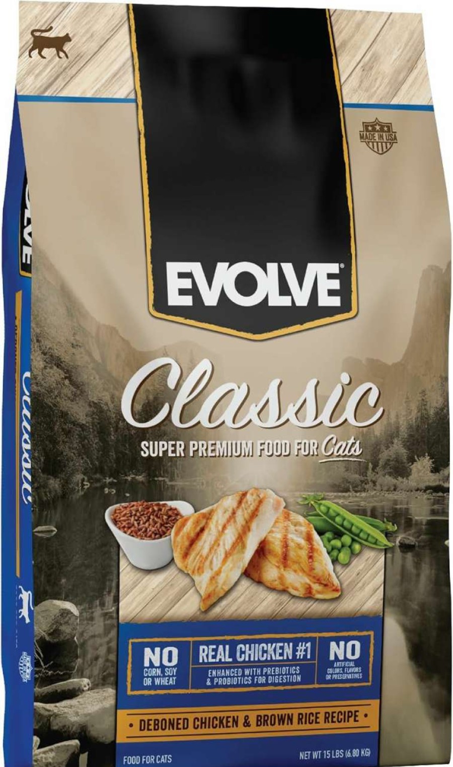 cat food dry Evolve | Evolve Classic Deboned Chicken And Brown Rice Recipe Cat Food, 15Lb