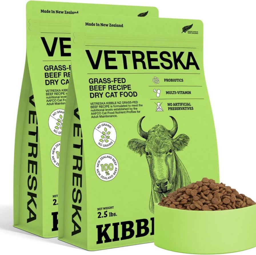 cat food dry VETRESKA | Vetreska New Zealand Pacific Salmon Recipe Dry Cat Food, High Absorption, Grain Free And High Protein Cat Food For All Life Stage Cats, 2.5 Lbs. Bag