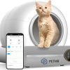 cat litter PETM8 | Petm8 Self-Cleaning Cat Litter Box,65L+9L Large Capacity Automatic Cat Litter Box,Safety Protection,No Scoop Litter, App Control,Odor Removal,Low Noise,Great For The Frequent Traveler&Multi Cats