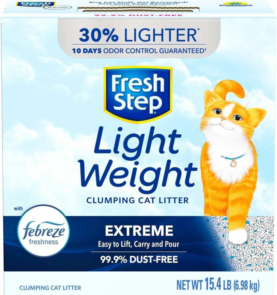 cat litter Fresh Step | Fresh Step Lightweight Clumping Cat Litter, Odor Control With Febreze, 15.4 Lbs