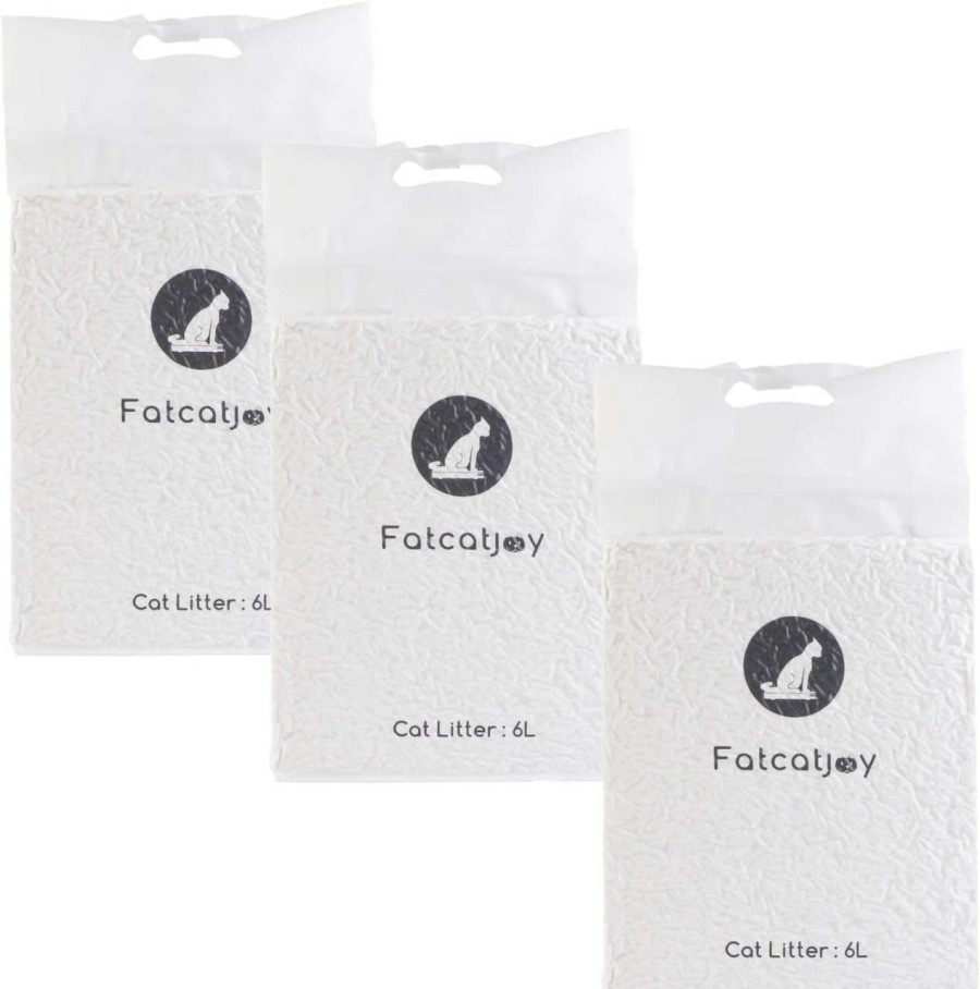 cat litter fatcatjoy | Fatcatjoy Cat Litter: Tofu Cat Litter Lightweight Litter - Fast Clumping, Flushable, Unscented (3Pack)