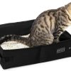 cat litter Petsfit | Petsfit Upgrade Travel Portable Cat Litter Box For For Medium Cats & Kitties,Leak-Proof, Lightweight, Foldable (Black(Without Lid), 15.5\" Lx12 Wx4.5 H)