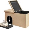 cat litter Ciokea | Ciokea Cat Litter Box Enclosure Large With Lid, Modern Hidden Cat Litter Box Furniture Ottoman With Litter Mat, Dog Proof, Easy To Clean & Order Control, 35.4 X 19.7 X 18.9 Inchs (Light Grey)