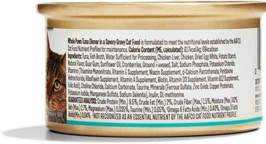 cat food Whole Paws | Whole Paws Salmon In Broth Canned Cat Food, 3 Oz