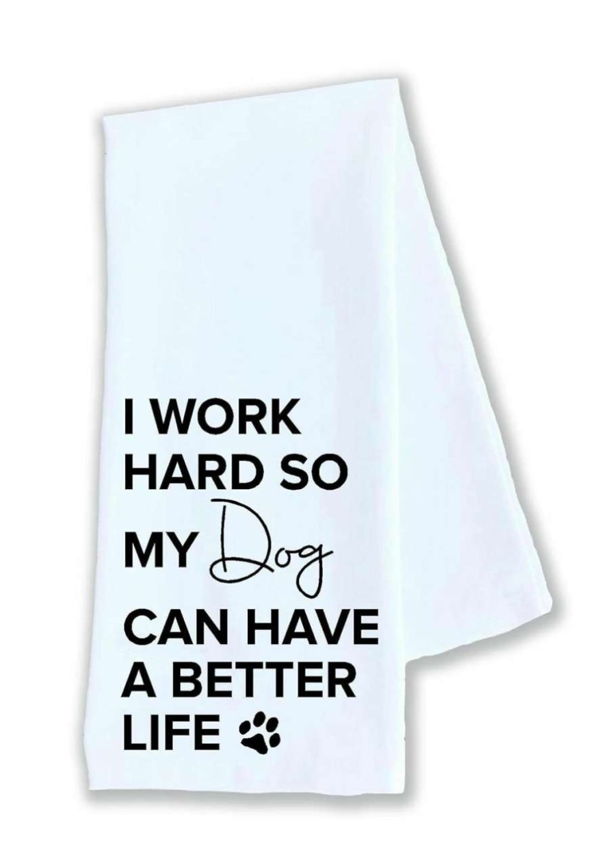 cat food dry Epic Designs | Kitchen Dish Towel I Work Hard So My Dog Can Have A Better Life Animal Pet Funny Cute Kitchen Decor Drying Cloth…100% Cotton