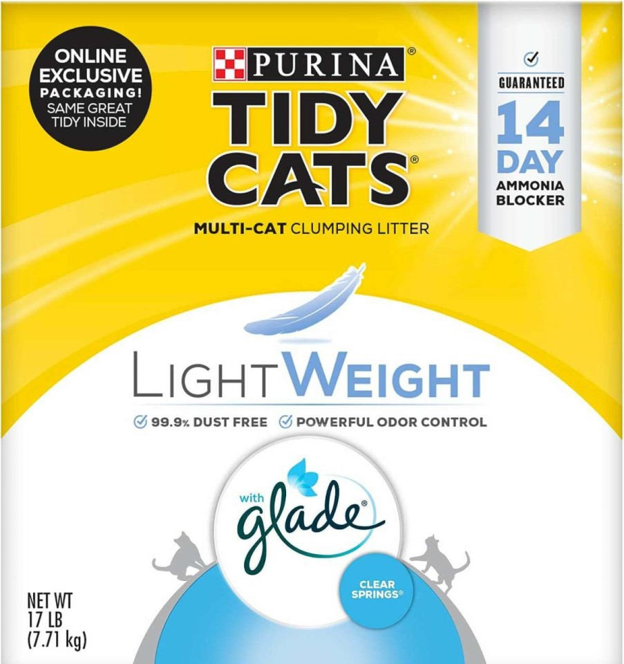 cat litter Purina Tidy Cats | Purina Tidy Cats Low Dust, Multi Cat, Clumping Cat Litter, Lightweight Glade Clear Springs - 17 Lb. Box